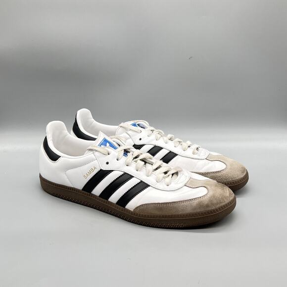 Adidas Shoes Mens 11.5 White Leather Samba Low Top Soccer Sneakers Comfort main image 5
